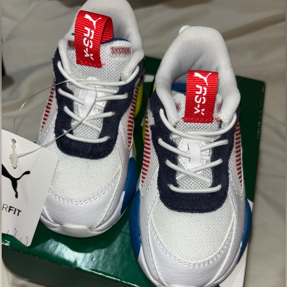 Puma RS-X toddler White, Blue, yellow and Red